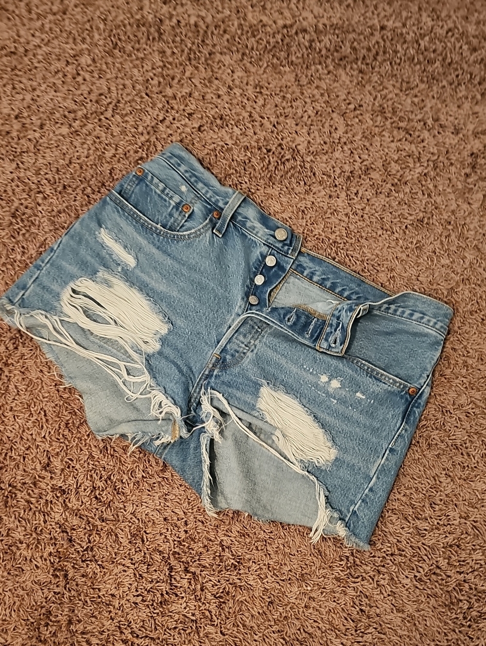 Levis Distressed Denim Shorts